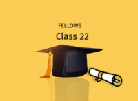 Fellows Class 22 with a graduation cap and diploma